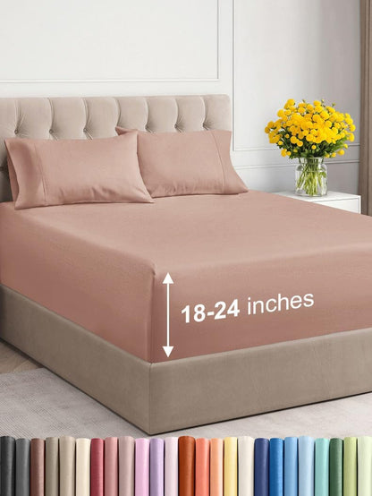 Premium 6-Piece King Sheet Set – Extra Deep Pockets, Cooling Comfort & Wrinkle-Free Softness