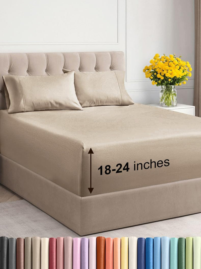 Premium 6-Piece King Sheet Set – Extra Deep Pockets, Cooling Comfort & Wrinkle-Free Softness