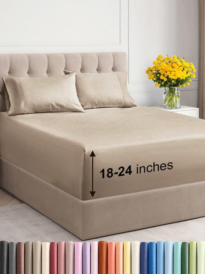 Premium 6-Piece King Sheet Set – Extra Deep Pockets, Cooling Comfort & Wrinkle-Free Softness