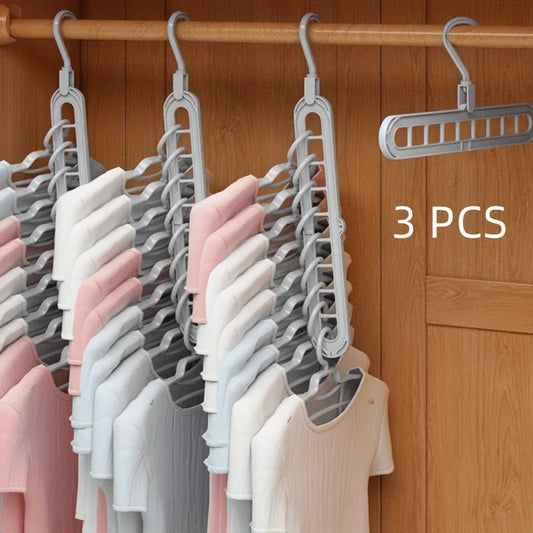 Foldable 9-Hole Clothes Hangers