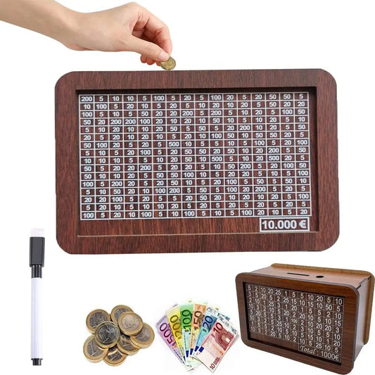 Wooden Saving Goal Money Box