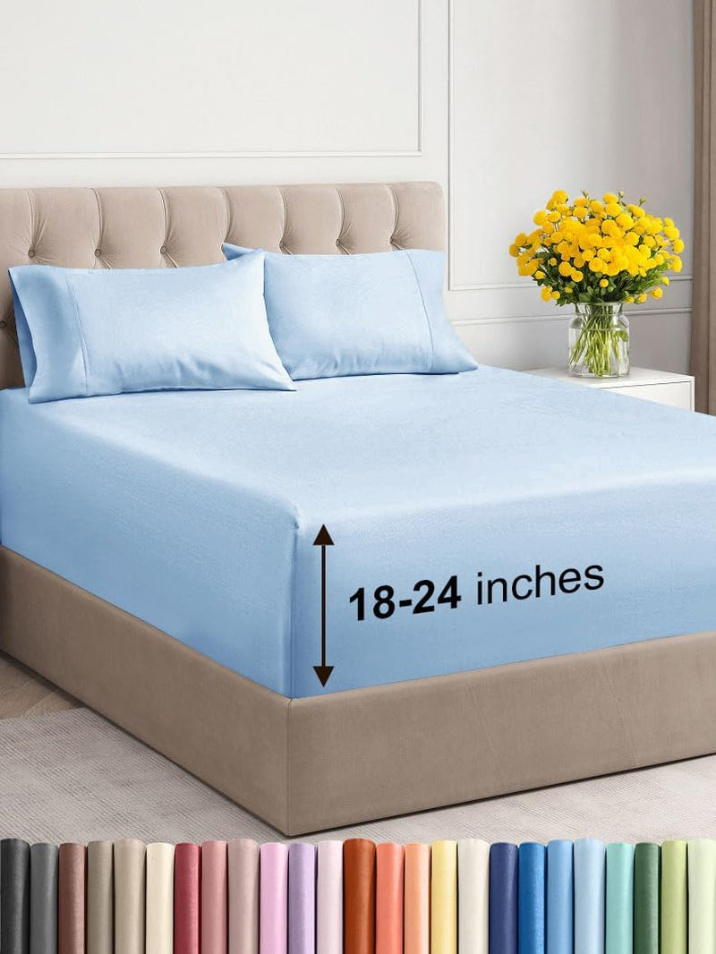 Premium 6-Piece King Sheet Set – Extra Deep Pockets, Cooling Comfort & Wrinkle-Free Softness