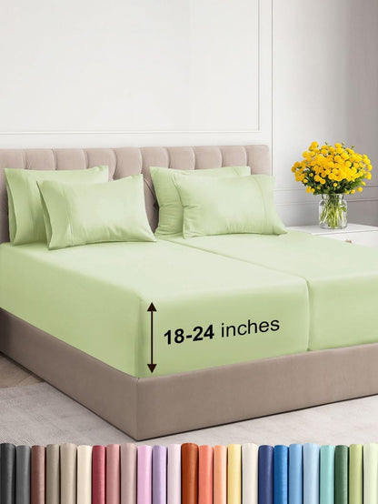 Premium 6-Piece King Sheet Set – Extra Deep Pockets, Cooling Comfort & Wrinkle-Free Softness