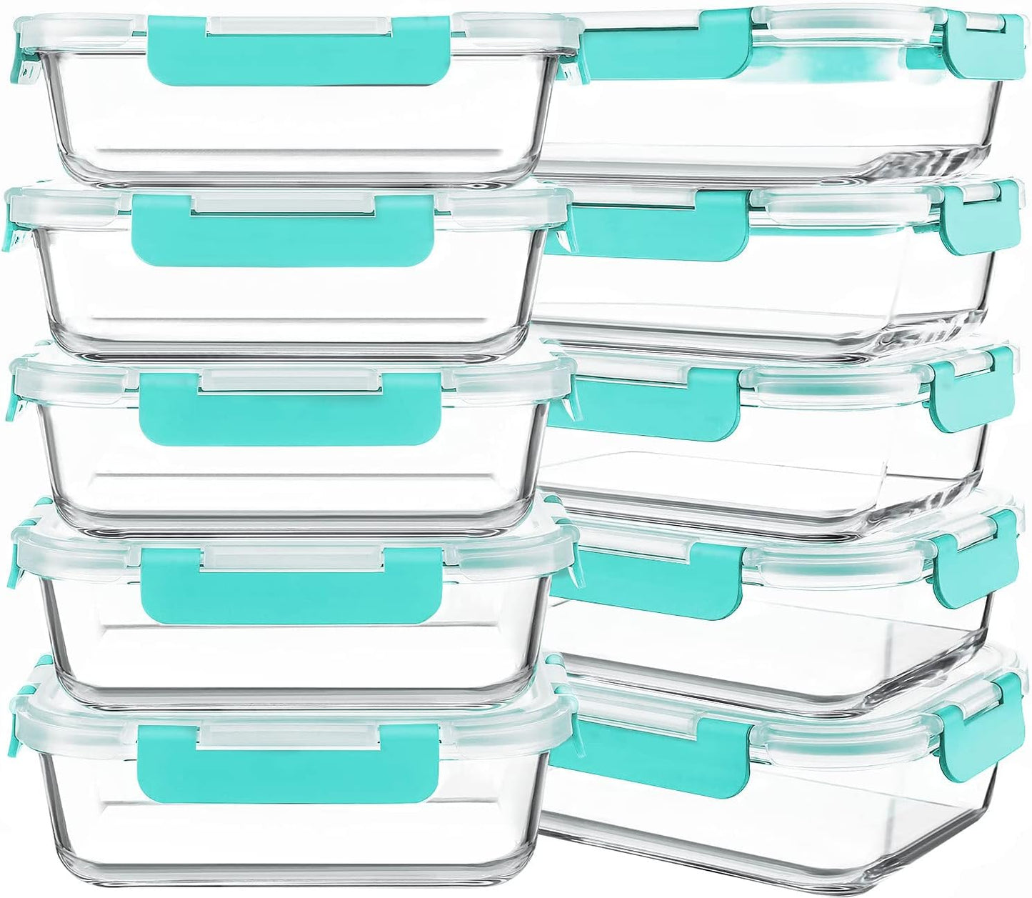 Glass Meal Prep Containers – 30oz, 10 Pack