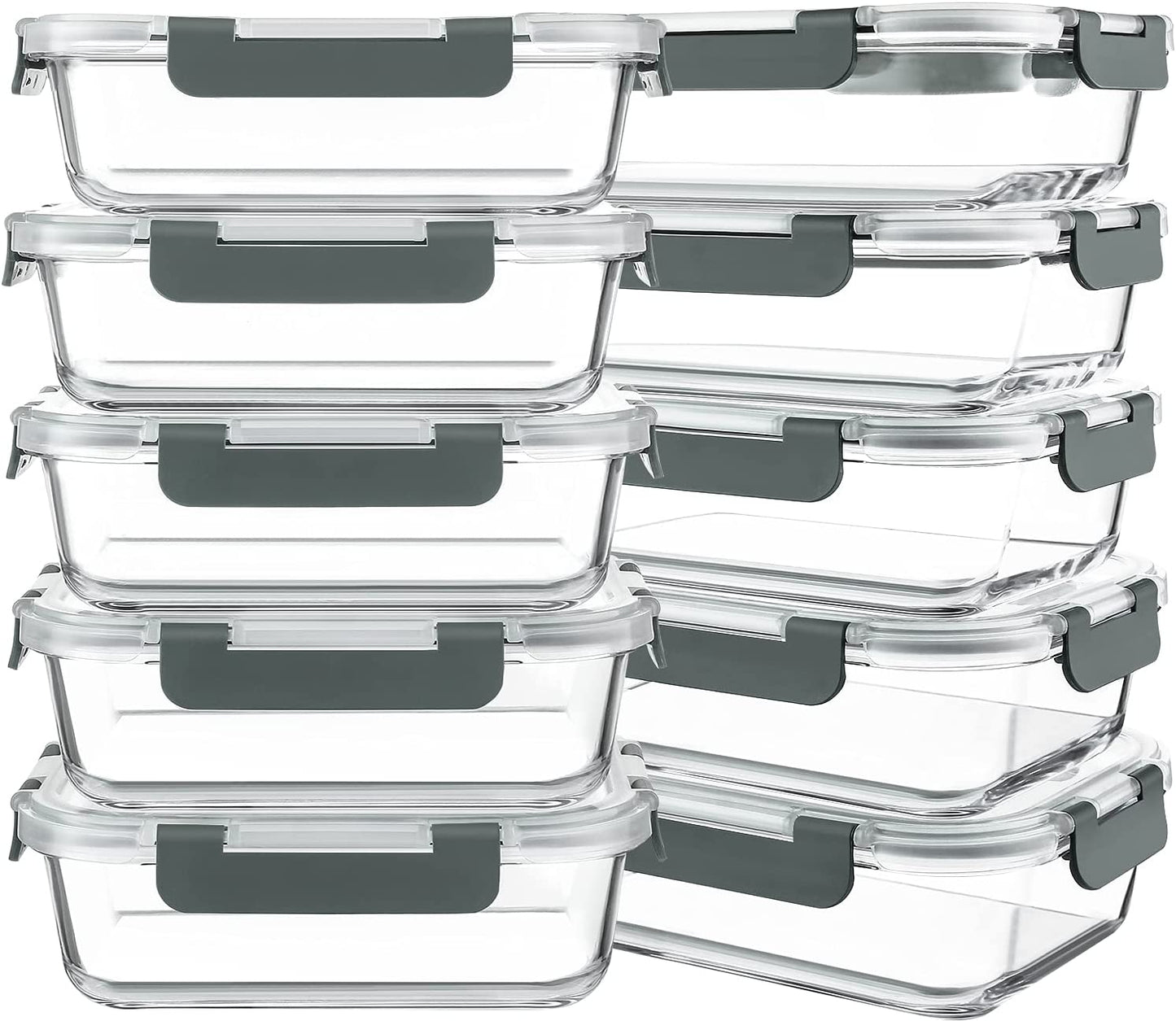 Glass Meal Prep Containers – 30oz, 10 Pack
