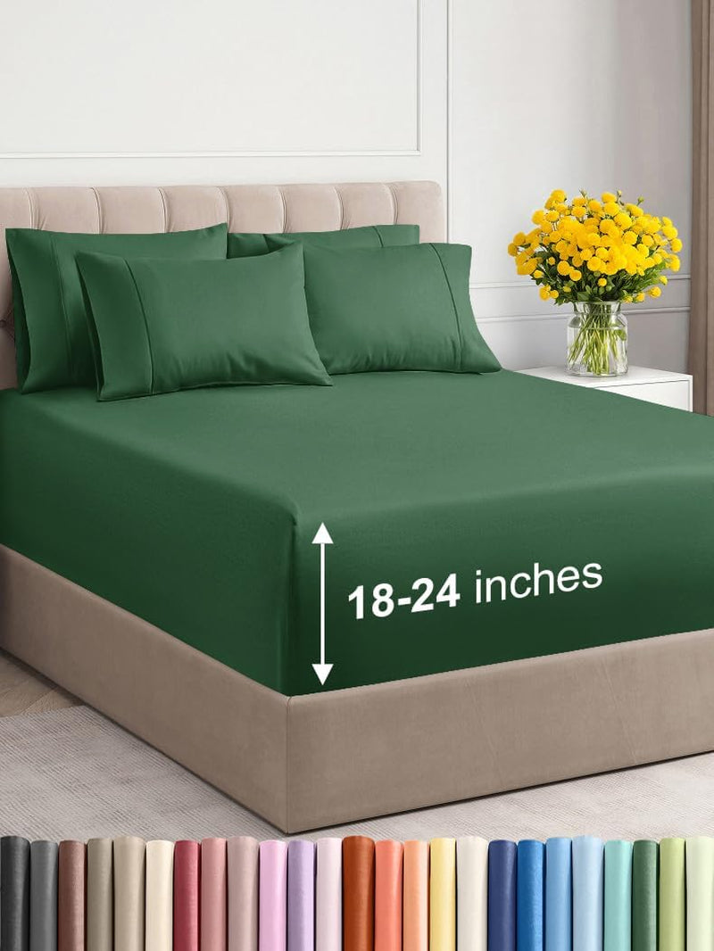 Premium 6-Piece King Sheet Set – Extra Deep Pockets, Cooling Comfort & Wrinkle-Free Softness