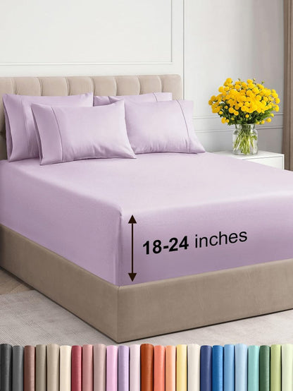Premium 6-Piece King Sheet Set – Extra Deep Pockets, Cooling Comfort & Wrinkle-Free Softness