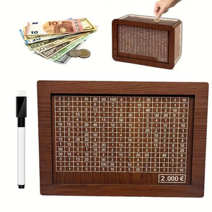 Wooden Saving Goal Money Box