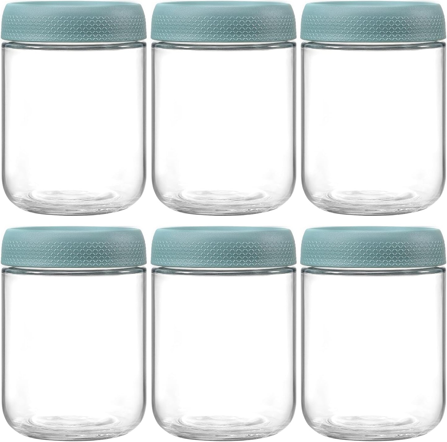 Glass Oats Containers – 16oz, 6 Pack